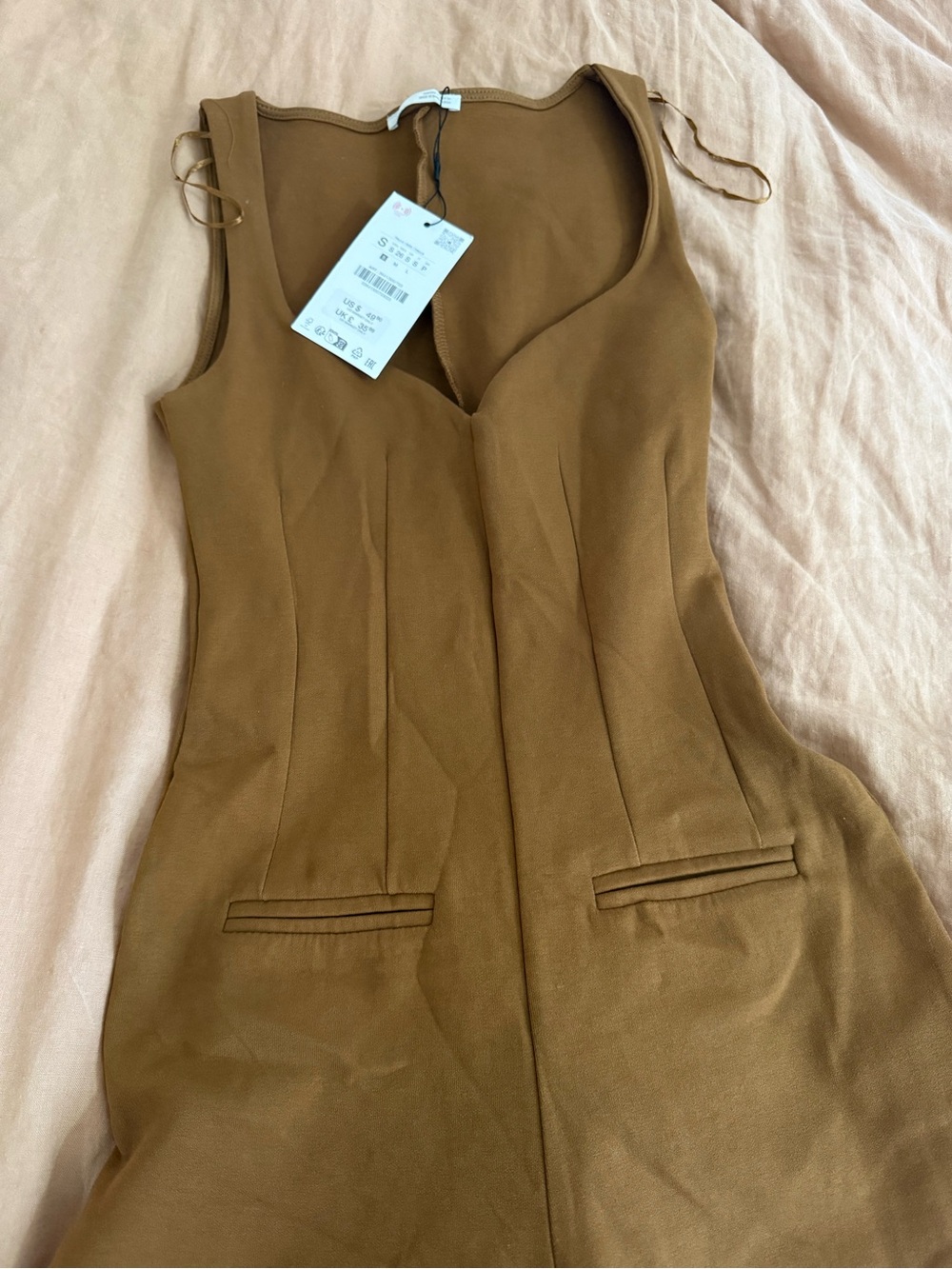 Zara Brown Wide-Leg Tailored Jumpsuit - Picture 2 of 3